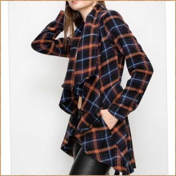 🍁SHAWL COLLAR DRAPE OPEN COAT WITH BELT - Picture 3 of 5